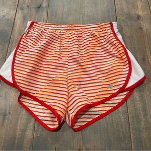 Marika Tek Women’s Athletic Running Striped Shorts Orange, White & Red Size: M